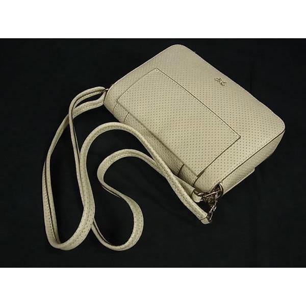 ■新品■未使用■ ANYA HINDMARCH アニヤハインドマーチ パンチング レザー クロスボディ ショルダーバッグ アイボリー系 FM5818 ANYA HINDMARCH（アニヤ・ハインドマーチ） □新品□未使用