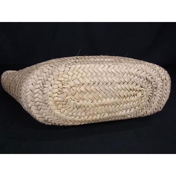 ■極美品■ JIMMY CHOO ジミーチュウ MACY ラフィア×レザー トートバッグ ハンドバッグ ショルダー 肩掛け ベージュ系 FN1701 JIMMY CHOO（ジミーチュウ） □極美品□ MACY ラフィア×レザー トート