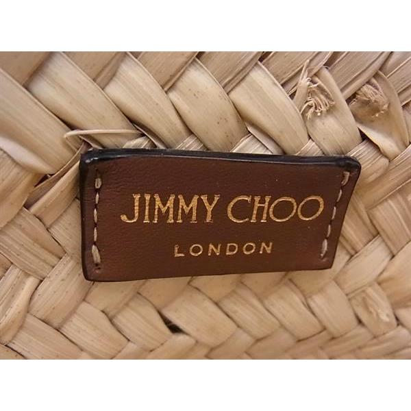 JIMMY CHOO（ジミーチュウ） □極美品□ MACY ラフィア×レザー トート