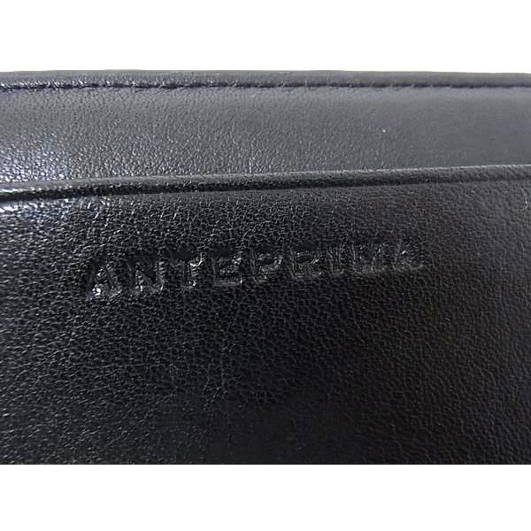 ■新品同様■ ANTEPRIMA アンテプリマ レザー フラワー ラウンドファスナー 長財布 ウォレット レディース ブラック系 FN6321 ANTEPRIMA（アンテプリマ） □新品同様□ レザー フラワー ラウンド