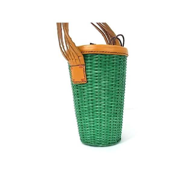 □美品□ ZACARIAS ザカリアス ラフィア×レザー 2WAY ハンドバッグ