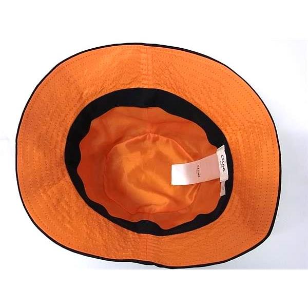 ■美品■ CELINE セリーヌ ナイロン100% バケットハット 帽子 表記サイズ L メンズ レディース ブラック系 FP3788 CELINE（セリーヌ） □美品□ ナイロン100% バケットハット 帽子 表記