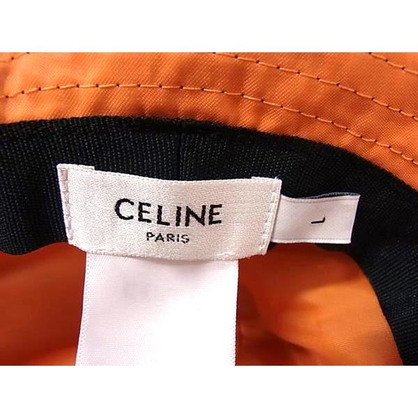 ■美品■ CELINE セリーヌ ナイロン100% バケットハット 帽子 表記サイズ L メンズ レディース ブラック系 FP3788 CELINE（セリーヌ） □美品□ ナイロン100% バケットハット 帽子 表記