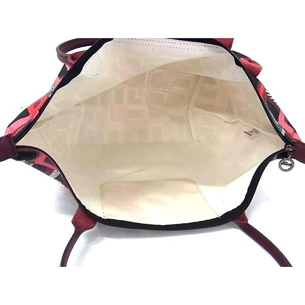 ■新品同様■ LONGCHAMP ロンシャン ル プリアージュ キャンバス×レザー ハンドバッグ トート ショルダー ボルドー系 FP5829 LONGCHAMP（ロンシャン） □新品同様□ ル プリアージュ キャンバス