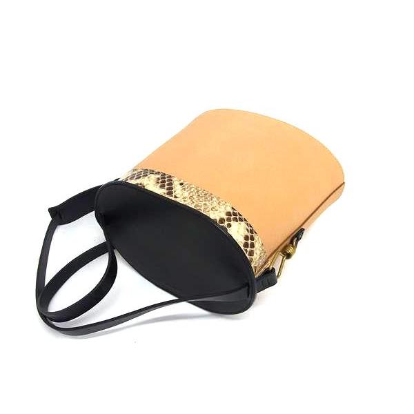 □新品同様□ MARROW マロウ SLIDE レザー×パイソン ショルダーバッグ