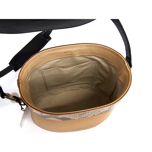 □新品同様□ MARROW マロウ SLIDE レザー×パイソン ショルダーバッグ