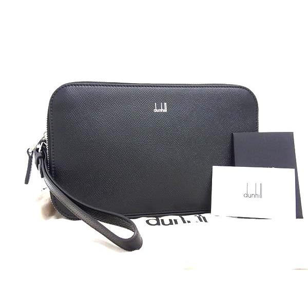 dunhill ケース ブランドロゴ レザー ブラック 美品 未使用 箱付 dunhill ダンヒル 財布 二つ折り財布 小銭入れあり メンズ