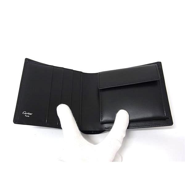 未使用品✨ カルティエ パシャ 二つ折り財布 小銭入れ カーフレザー ブラック Cartier □極美品□ カルティエ パシャ レザー 二つ折り 財布