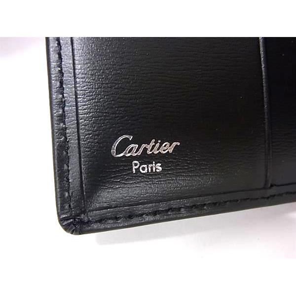 未使用品✨ カルティエ パシャ 二つ折り財布 小銭入れ カーフレザー ブラック Cartier □極美品□ カルティエ パシャ レザー 二つ折り 財布