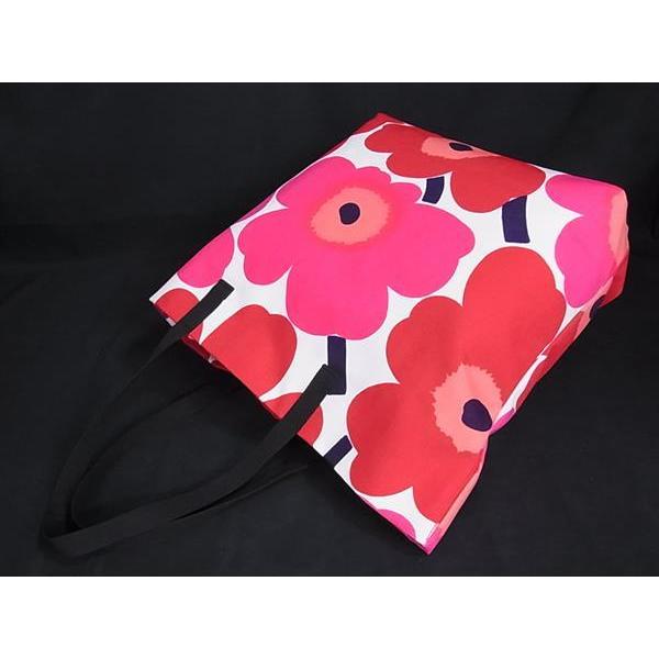 ■新品■未使用■ marimekko マリメッコ キャンバス フラワー 花柄 トートバッグ ショルダー 肩掛け レッド系×マルチカラー FS0967 marimekko（マリメッコ） □新品□未使用□ キャンバス フラワー 花柄