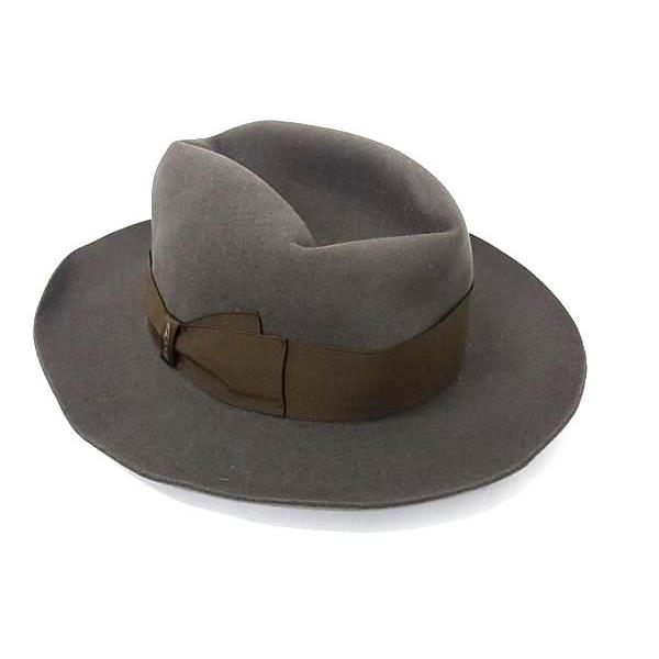 ■新品同様■ BORSALINO ボルサリーノ ウール100％ ハット 帽子 表記サイズ 57 レディース ダークブラウン系 FS2572 Borsalino（ボルサリーノ） □新品同様□ ウール100％ ハット 帽子