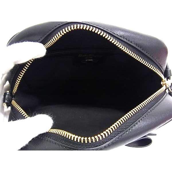 ■極美品■ Salvatore Ferragamo フェラガモ ヴァラリボン レザー ショルダーバッグ 斜め掛け 肩掛け レディース ブラック系 FS2877 | FERRAGAMO | 07