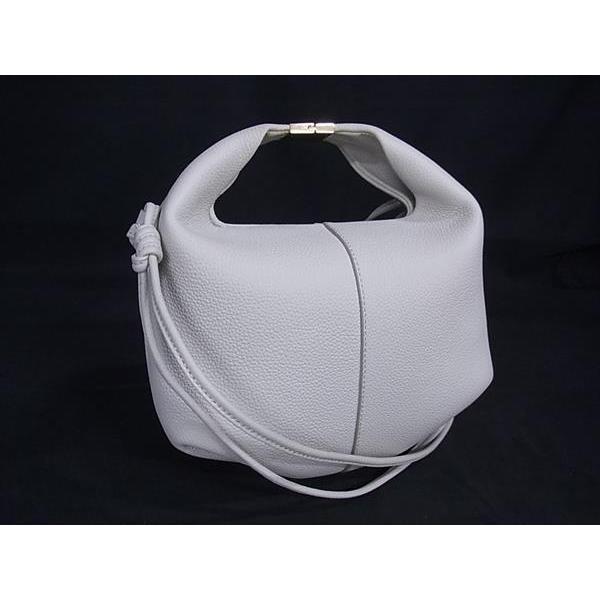 ■美品■ POLENE ポレーヌ ベリ レザー ショルダーバッグ 肩掛けかばん レディース ライトグレー系 FT0546 | POLENE