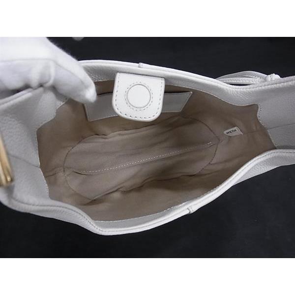 ■美品■ POLENE ポレーヌ ベリ レザー ショルダーバッグ 肩掛けかばん レディース ライトグレー系 FT0546 | POLENE | 07