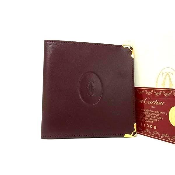 Cartier（カルティエ） □極美品□ マストライン レザー 二つ折り 財布