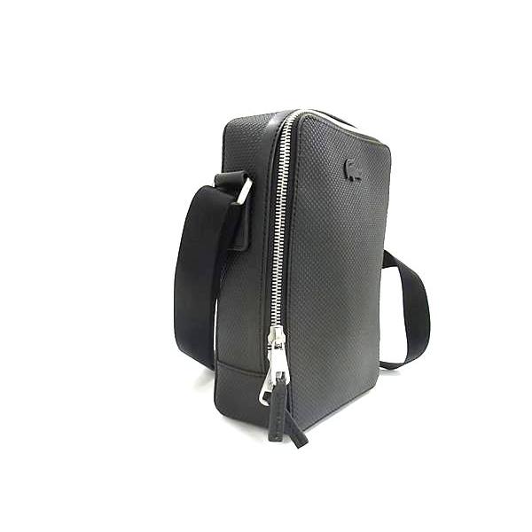 ■新品同様■ LACOSTE ラコステ PVC×レザー クロスボディ ショルダーバッグ 斜め掛けかばん メンズ レディース ブラック系 FU6836 | LACOSTE | 01