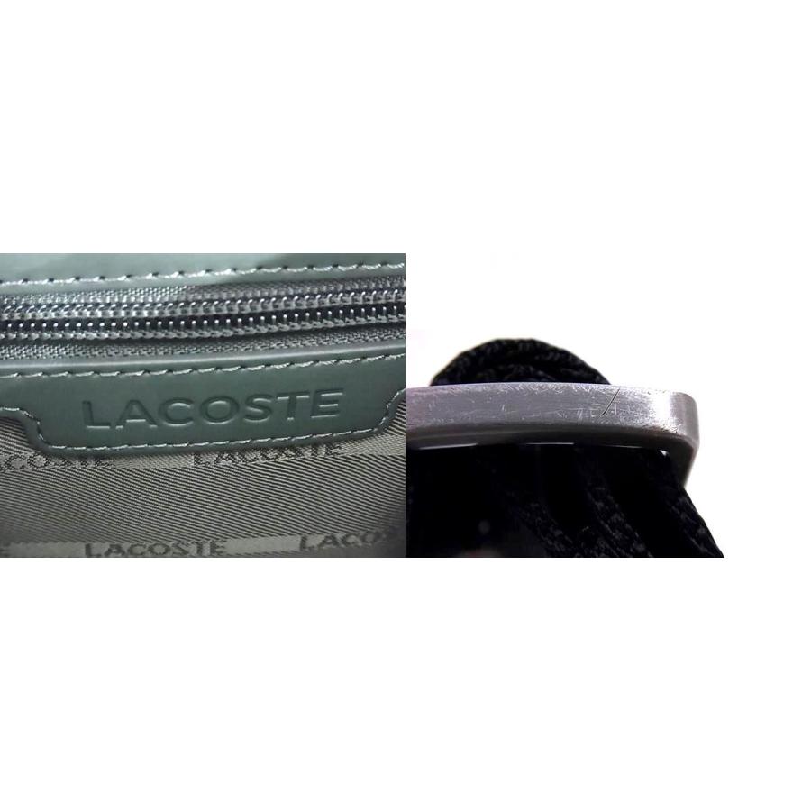 ■新品同様■ LACOSTE ラコステ PVC×レザー クロスボディ ショルダーバッグ 斜め掛けかばん メンズ レディース ブラック系 FU6836 | LACOSTE | 09