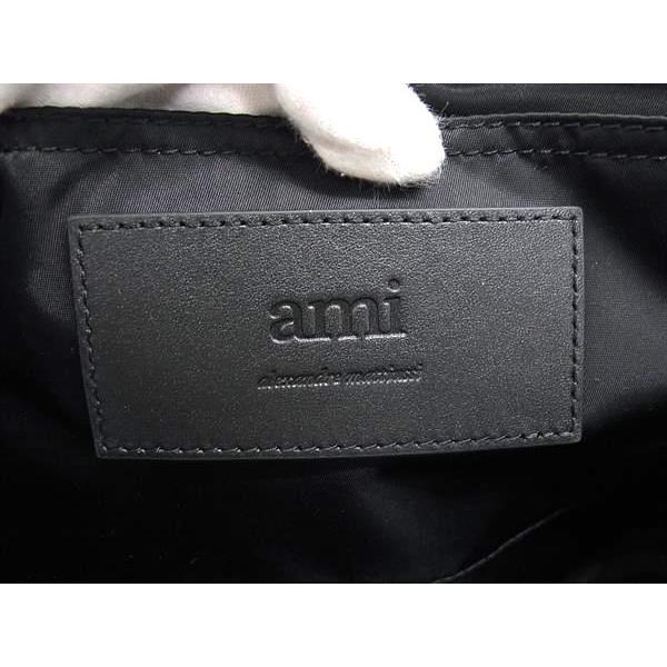 ■新品同様■ AMI PARIS アミパリス ナイロン ワン ショルダーバッグ クロスボディ 斜め掛け 肩掛け レディース ブラック系 FU7768 | AMI Alexandre Mattiussi | 08