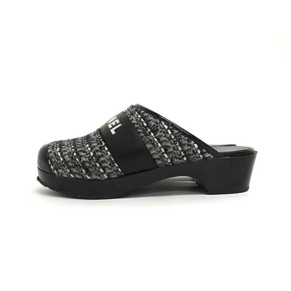 CHANEL（シャネル） ロゴ ツイード×レザー ヒール サンダル 靴