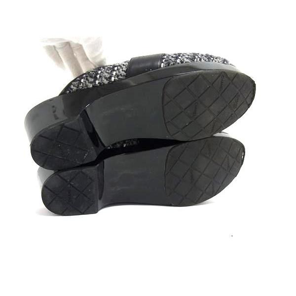 CHANEL（シャネル） ロゴ ツイード×レザー ヒール サンダル 靴