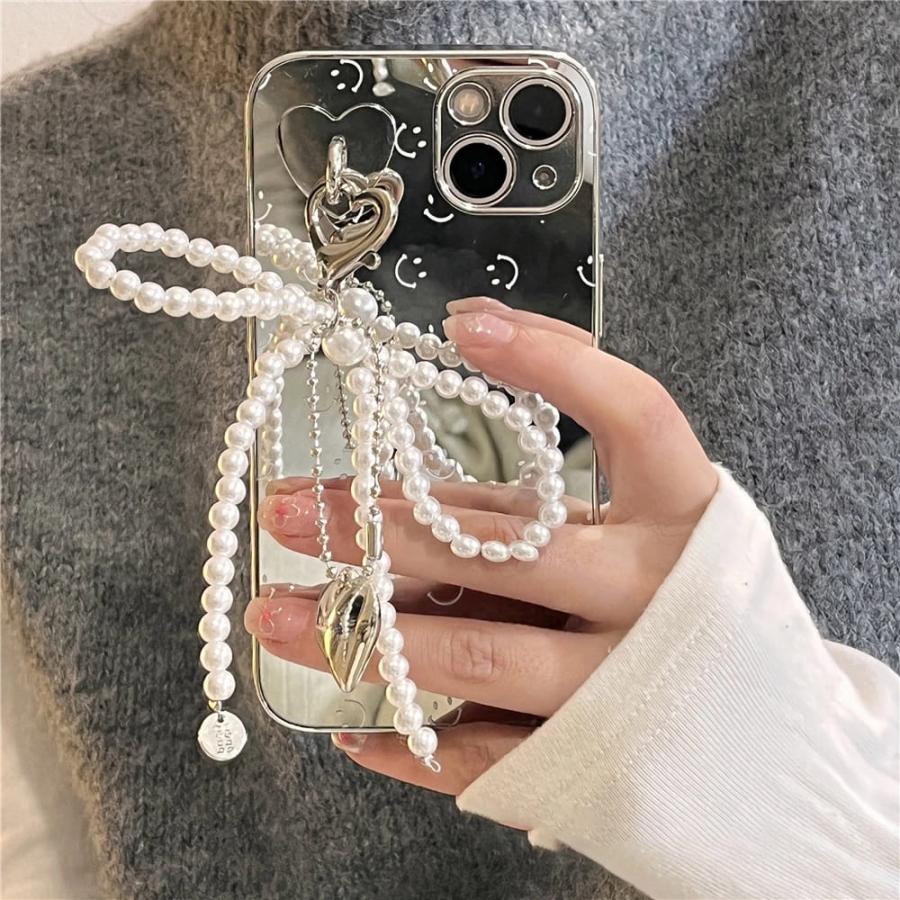 翌営業日配送】 スマホ チャーム ストラップ パール リボン 翌営業日配送】 スマホ チャーム ストラップ パール リボン