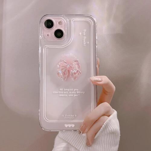 3Dリボン クリスタル クリアiPhoneケース カバー スマホケース 透明