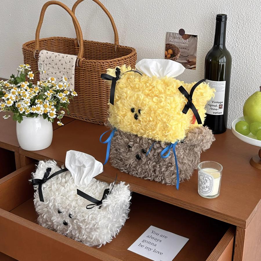 ティッシュケース コンパクト 犬 ぬいぐるみ かわいい おしゃれ