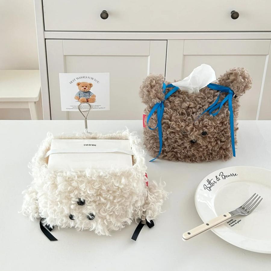 ティッシュケース コンパクト 犬 ぬいぐるみ かわいい おしゃれ