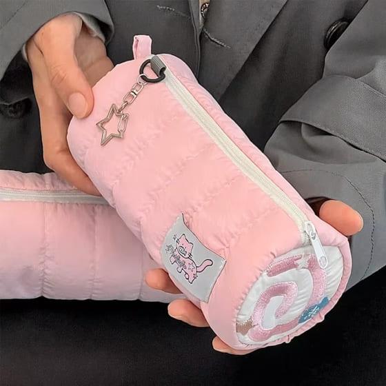 ペンケース 筆箱 おしゃれ かわいい 韓国 ピンク ロールケーキ Y2K