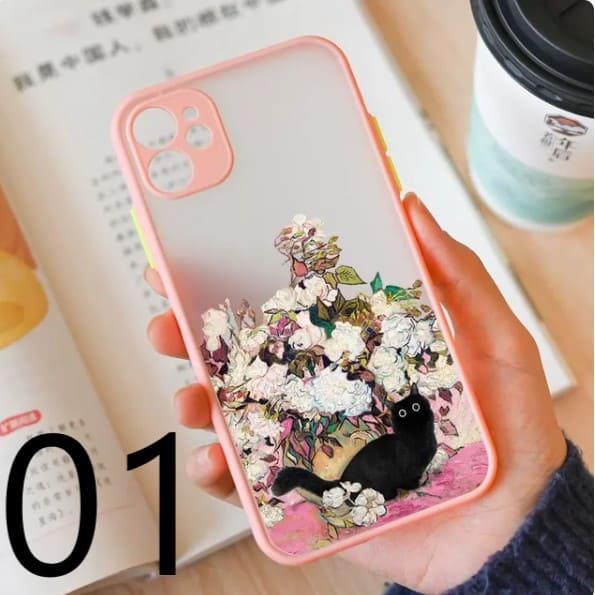 iPhone ケース 猫 ねこ ゴッホ 絵画 アート 衝撃 おしゃれ ブランド