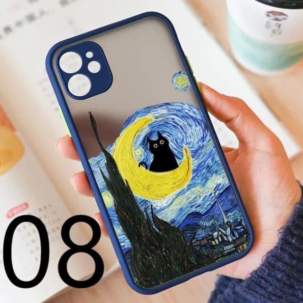 iPhone ケース 猫 ねこ ゴッホ 絵画 アート 衝撃 おしゃれ ブランド