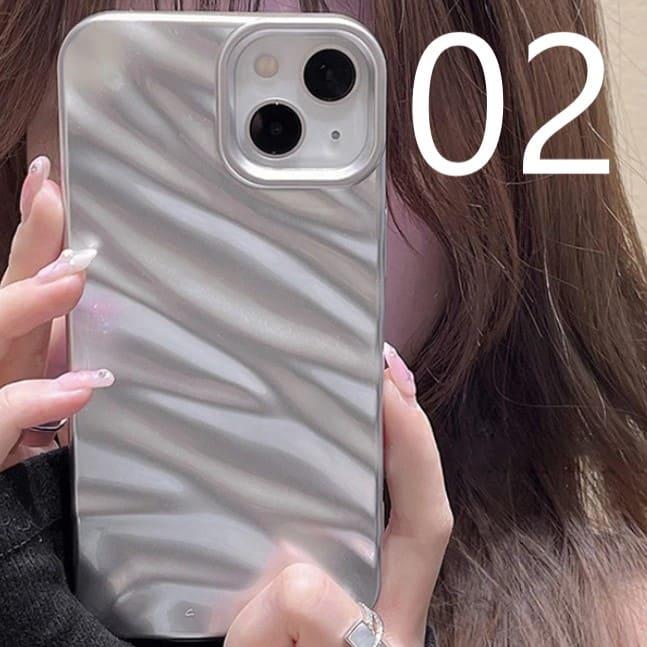 iPhone ケース ブランド メタリック シルバー 大人かわいい 韓国