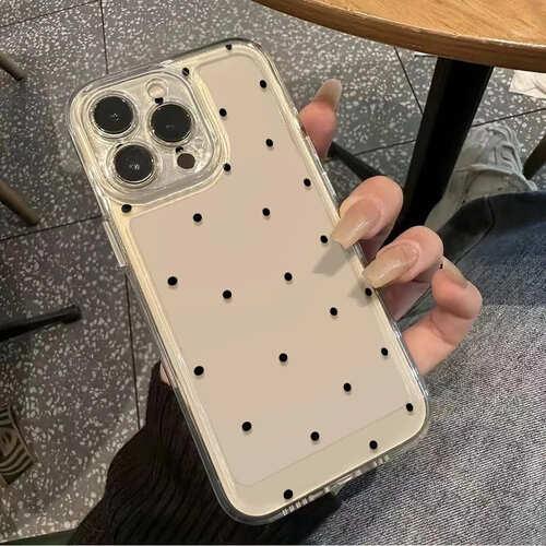 iPhone ケース ドット柄 水玉 クリア 透明 カバー スマホケース