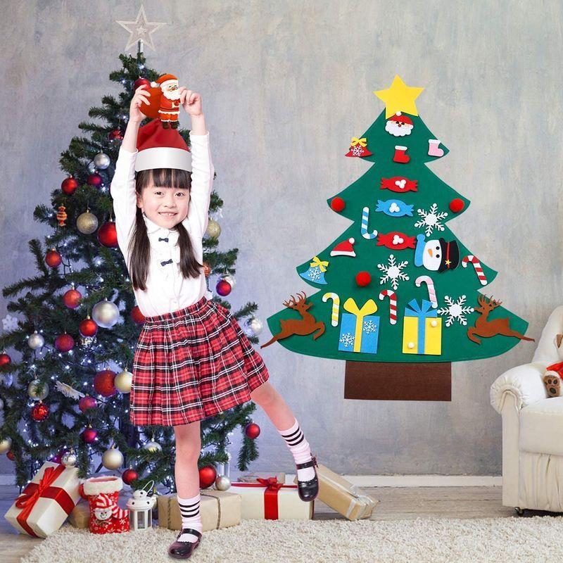 話題の人気 Yr店eloki クリスマス 飾り フェルトクリスマスツリー壁掛け 吊り紐付き 壁掛け おしゃれ かわいい デコレーション Ainushamsi Com
