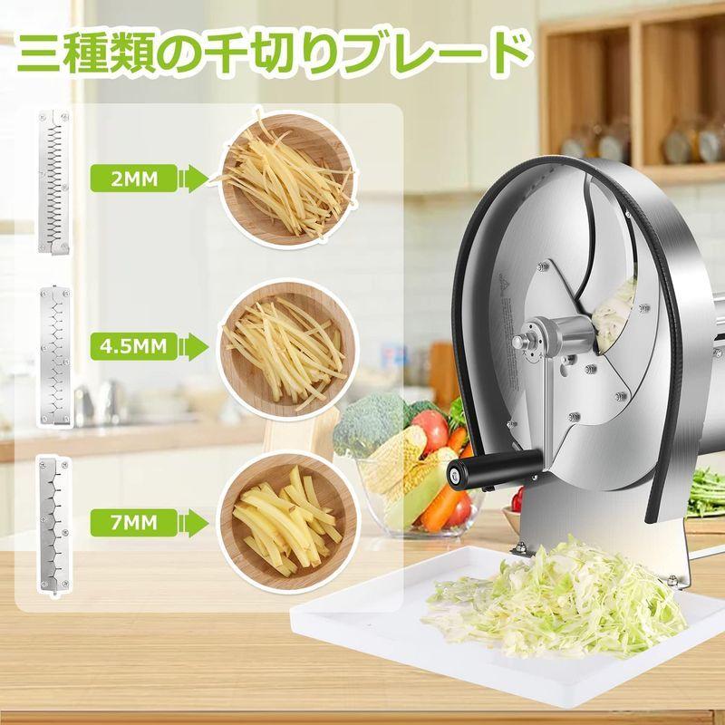 Huanyu 野菜スライサー きゃべつ 千切りスライサー 0-7MM 業務用 304#ステンレス鋼 手動スライサー 2/4.5/7MM 野菜 