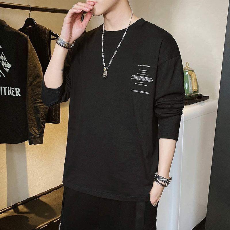 VERAVANT 長袖 tシャツ メンズ 秋服 丸襟 トップス メンズ ながそで 無地 カットソー ロングtシャツ カジュアル おしゃれ 快 :20220608165336-02350:YRヤフー店 通販 月初セール❣️VERAVANT 長袖 tシャツ メンズ 秋服 トップス 2XL