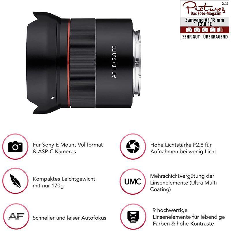 売れ筋新商品 らくらく生活SAMYANG 単焦点広角レンズ AF 18mm F2.8 FE