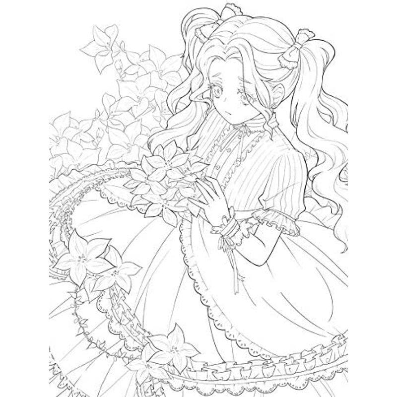 新しいかわいい花と女の子の塗り絵の秘密の庭スタイルの線画の本キルタイム絵画本 Yrヤフー店 通販 Yahoo ショッピング