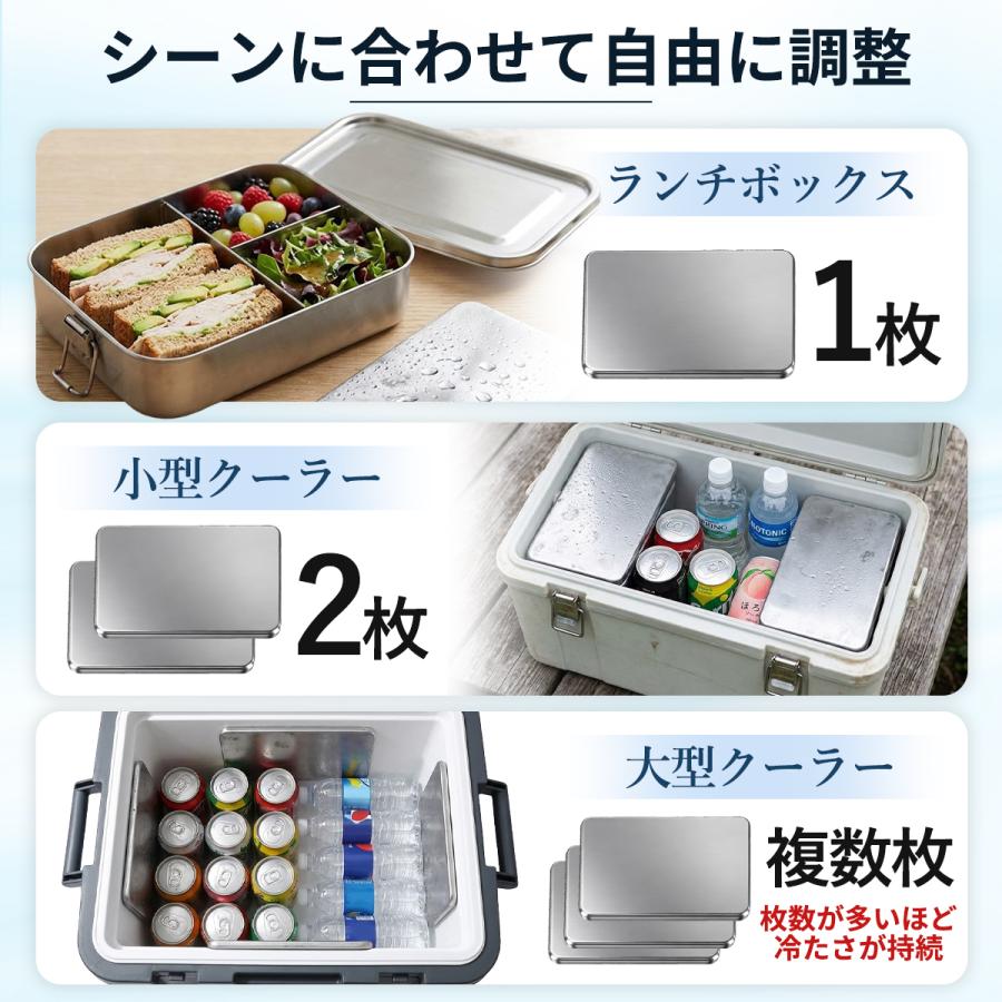 保冷剤 ステンレス 2個セット 薄型13mm 長時間保冷 高速冷却 金属蓄冷 