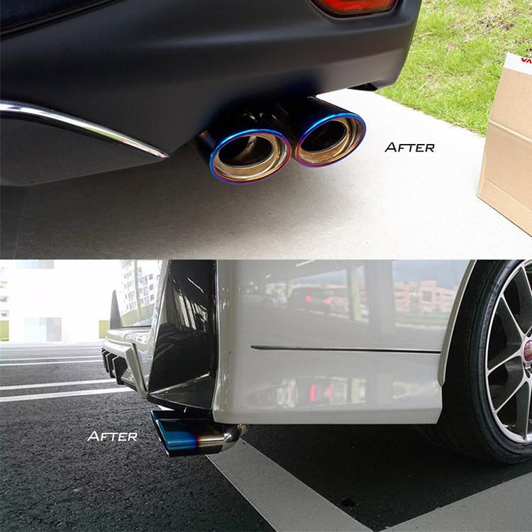 「脱落防止ワイヤー付き」汎用 約36mm~51mmのマフラー適用 マフラーカッター チタン焼き 下向き 2本出し 外装 カスタム ステンレス製|ys-2-tokutoyo|05