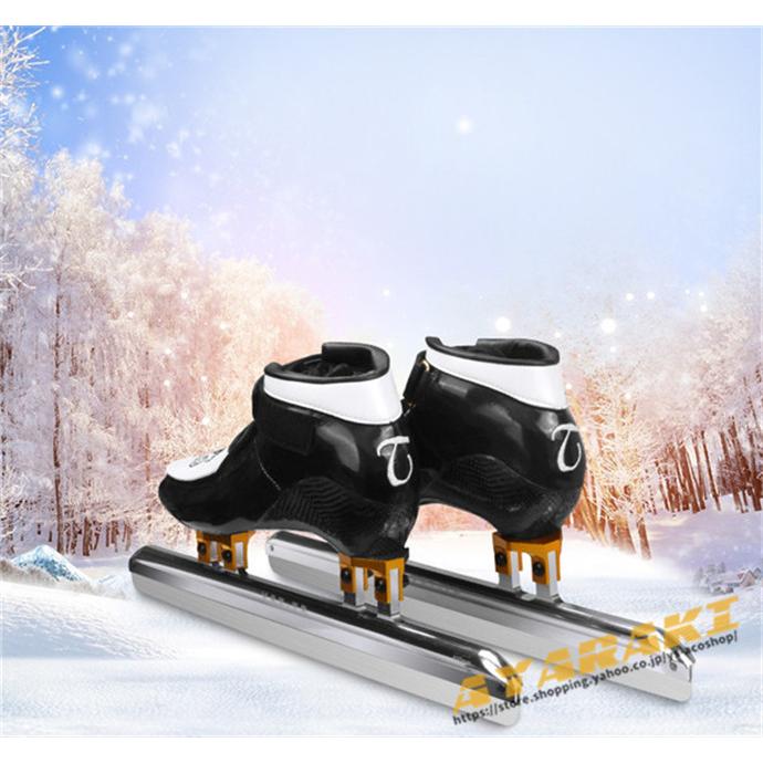 スピードスケート靴 スケート 靴 フィギュアスケート フィギュア シューズ 固定式 エッジカバー付き 研磨済み サイズ調整可能 ギフト プレゼント 予めご了承下さい