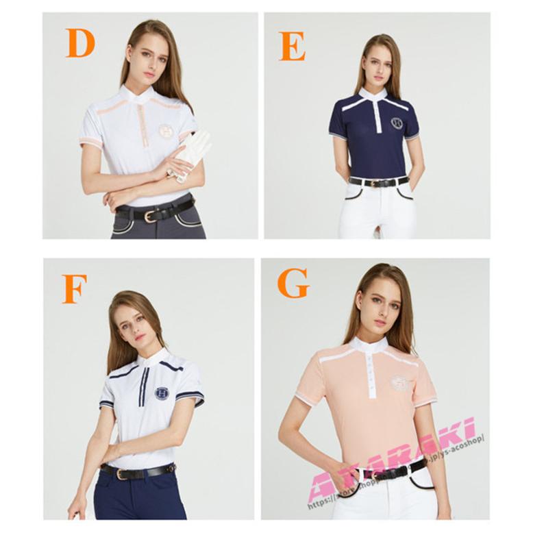 乗馬用品 乗馬ウェア 半袖シャツ ショーシャツ 乗馬用ポロシャツ レディース コンペティション 競技用 馬具 馬 乗馬用 春 夏 乗馬用品 乗馬ウェア