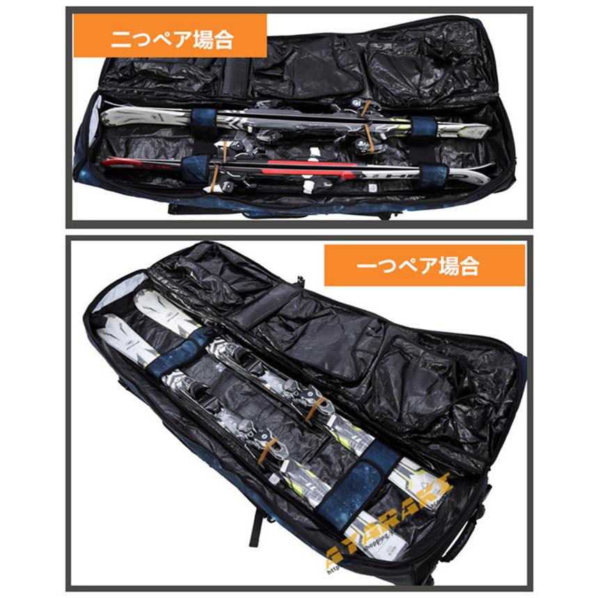 スノーボードケース キャスター 付き オールインワン 大容量収納 4WAY 前面3ポケット ボードケース スノーボード ウェア ボード ブーツ ゴーグル など収納可 