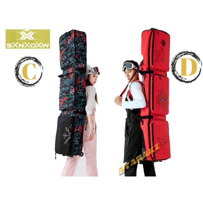 スノーボードケース キャスター 付き オールインワン 大容量収納 4WAY 前面3ポケット ボードケース スノーボード ウェア ボード ブーツ ゴーグル など収納可 