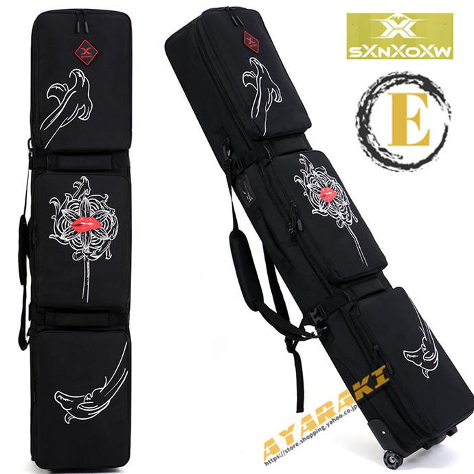 スノーボードケース キャスター 付き オールインワン 大容量収納 4WAY 前面3ポケット ボードケース スノーボード ウェア ボード ブーツ ゴーグル など収納可 