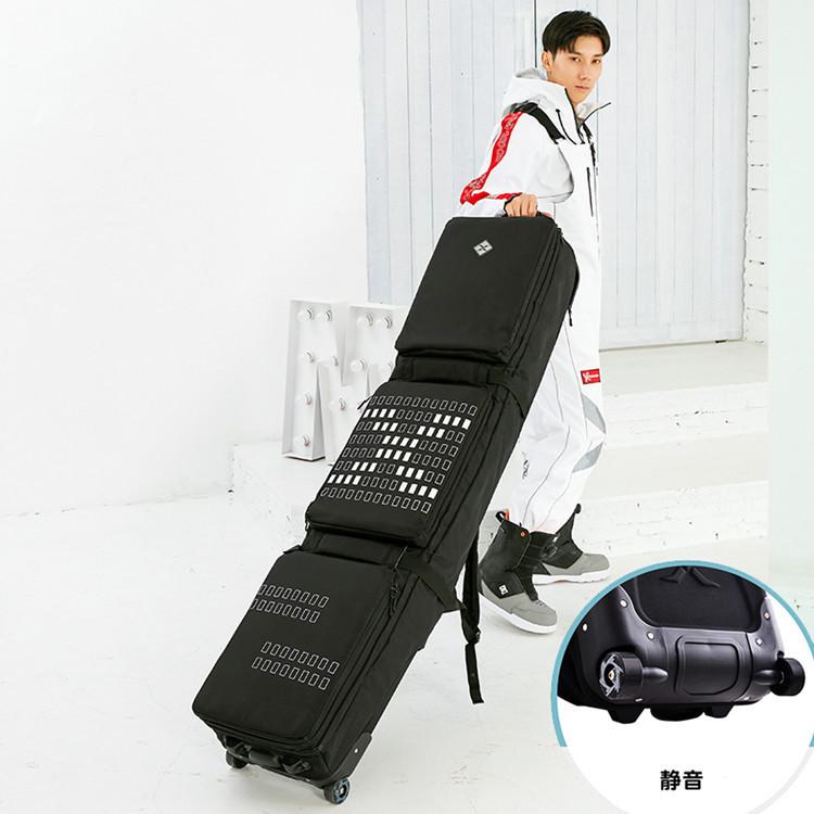 スノーボードケース キャスター 付き オールインワン 大容量収納 4WAY 前面3ポケット ボードケース スノーボード ウェア ボード ブーツ ゴーグル など収納可 