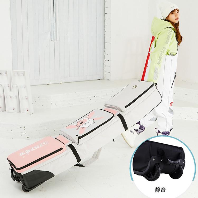 スノーボードケース キャスター 付き オールインワン 大容量収納 4WAY 前面3ポケット ボードケース スノーボード ウェア ボード ブーツ ゴーグル など収納可 