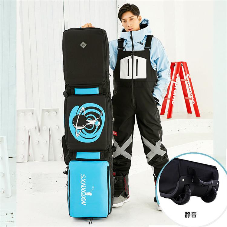 スノーボードケース キャスター 付き オールインワン 大容量収納 4WAY 前面3ポケット ボードケース スノーボード ウェア ボード ブーツ ゴーグル など収納可 