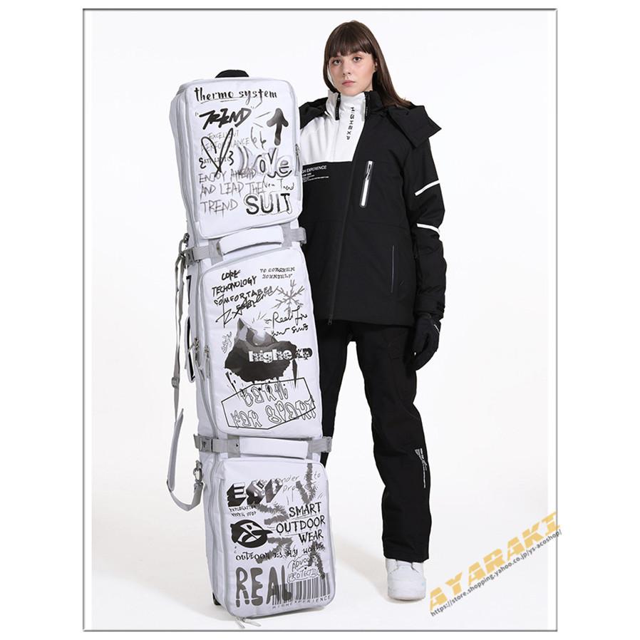 スノーボードケース キャスター 付き オールインワン 大容量収納 4WAY 前面3ポケット ボードケース スノーボード ウェア ボード ブーツ ゴーグル など収納可 