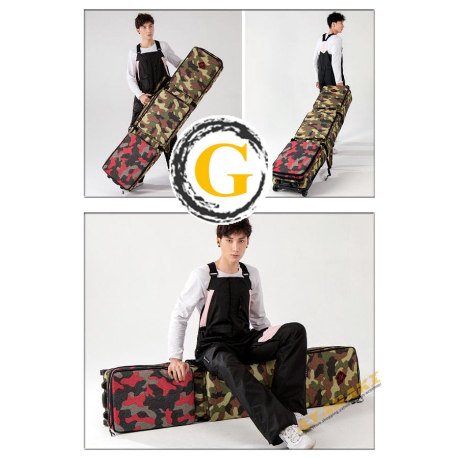 スノーボードケース キャスター 付き オールインワン 大容量収納 4WAY 前面3ポケット ボードケース スノーボード ウェア ボード ブーツ ゴーグル など収納可 